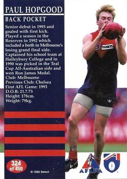 1995 Select AFL #324 Paul Hopgood Back